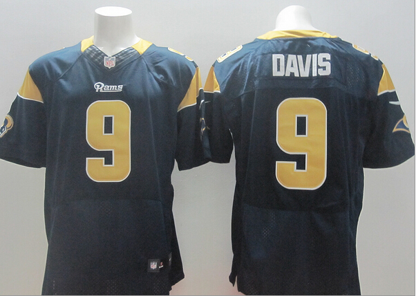 Men's St. Louis Rams #9 Austin Davis Navy Blue Nik Elite Jersey