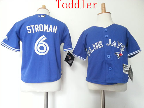 Toddler Toronto Blue Jays #6 Marcus Stroman Alternate Blue 2015 MLB Cool Base Jersey