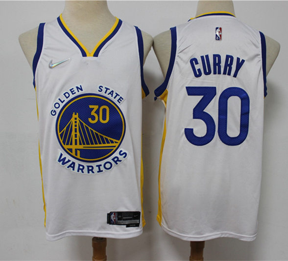 Men's Golden State Warriors #30 Stephen Curry Diamond Nike White Association Edition Swingman Jersey