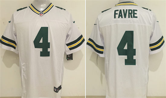 Men's Green Bay Packers #4 Brett Favre White Nike Elite Jersey