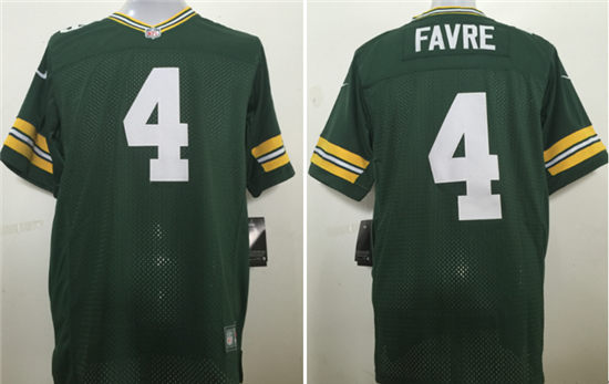 Nike Green Bay Packers #4 Brett Favre Green Elite Jersey