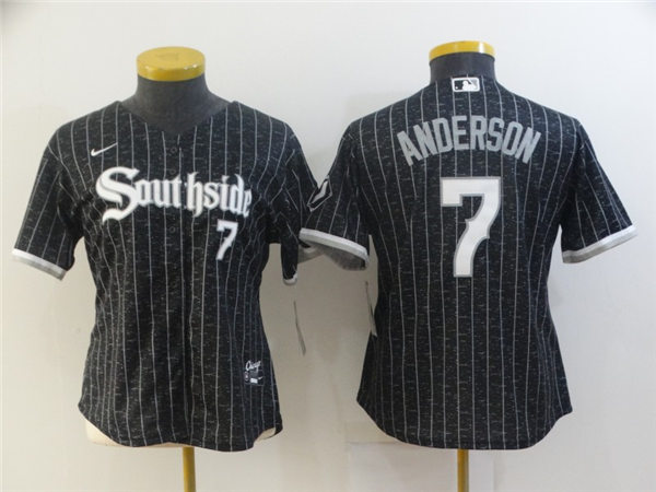 Women's Chicago White Sox #7 Tim Anderson Stitched Nike Black 2021 MLB City Connect Jersey