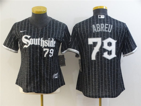 Women's Chicago White Sox #79 Jose Abreu Stitched Nike Black 2021 MLB City Connect Jersey