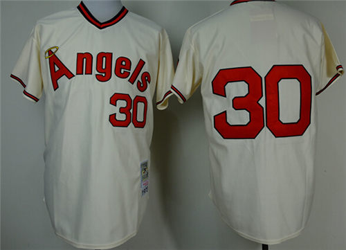 Men's LA Angels of Anaheim #30 Nolan Ryan Cream Throwback Jersey