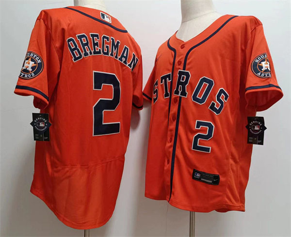 Men's Houston Astros #2 Alex Bregman Nike Orange Alternate Flexbase Jersey