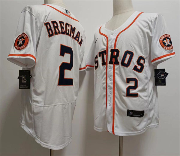 Men's Houston Astros #2 Alex Bregman Nike White Home Flexbase Jersey