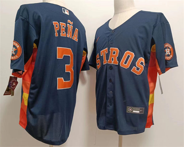 Mens Houston Astros #3 Jeremy Pena Nike Navy Alternate Coolbase Player Jersey