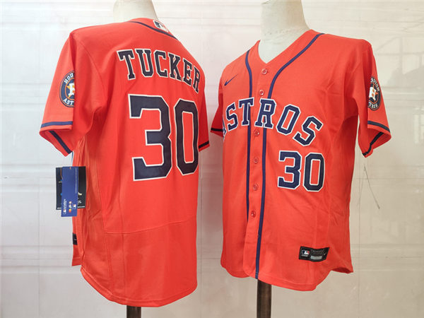 Men's Houston Astros #30 Kyle Tucker Nike Orange Alternate Flexbase Jersey