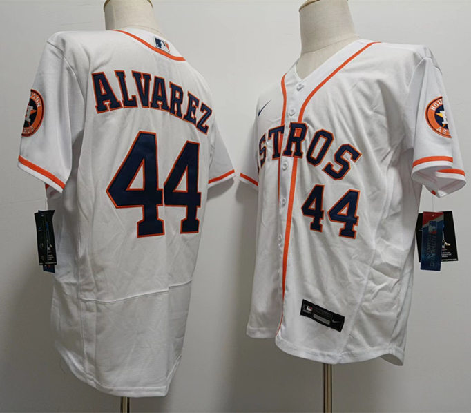Mens Houston Astros #44 Yordan Alvarez  Nike White Home Flexbase Jersey