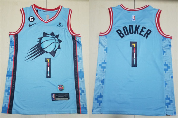 Mens Phoenix Suns #1 Devin Booker Blue 2022-23 City Edition Swingman Jersey