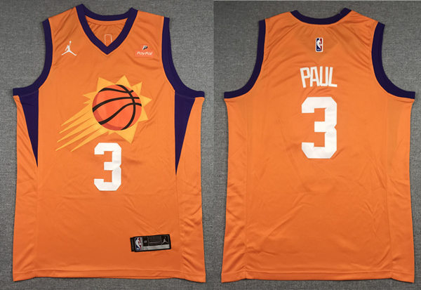 Mens Phoenix Suns #3 Chris Paul  Orange Jordan Statement Edition Jersey