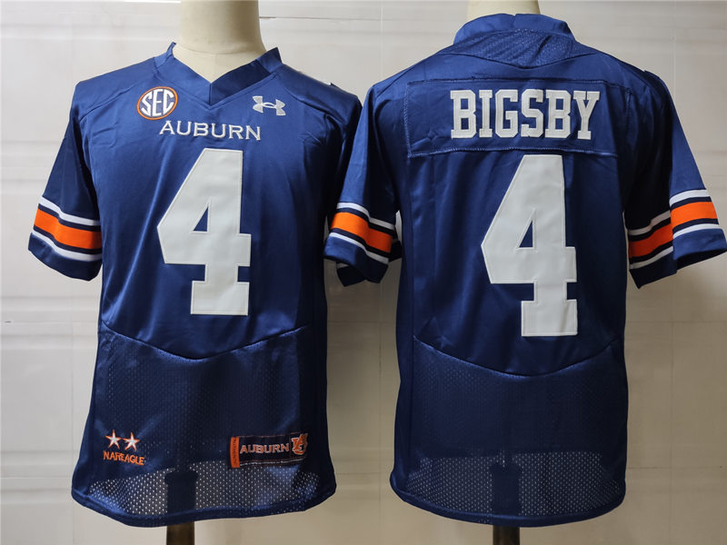 Men's Auburn Tigers #4 Tank Bigsby Under Armour Navy Football Jersey