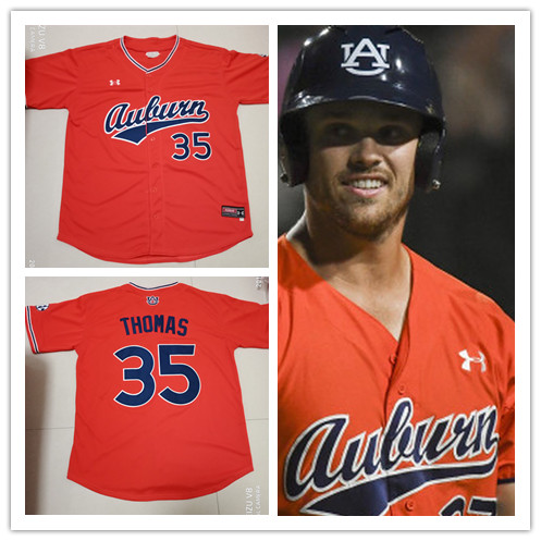 Men's NCAA Auburn Tigers #35 Frank Thomas Orange  Under Armour College Baseball Jersey