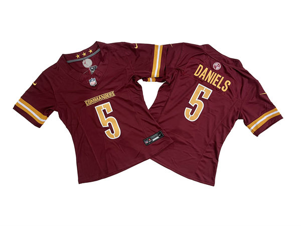 Womens Washington Commanders #5 Jayden Daniels Nike Burgundy Team Color Limited Jersey