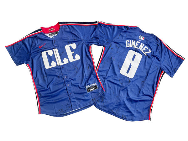 Mens Cleveland Guardians #0 Andres Gimenez Nike 2024 City Connect Limited Jersey - Navy