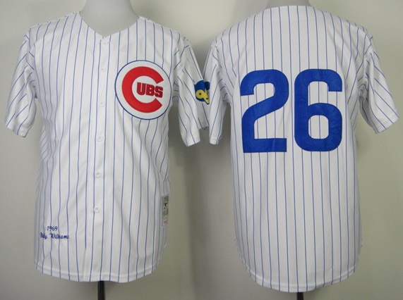 Men's Chicago Cubs #26 Billy Williams 1969 White Throwback Jersey
