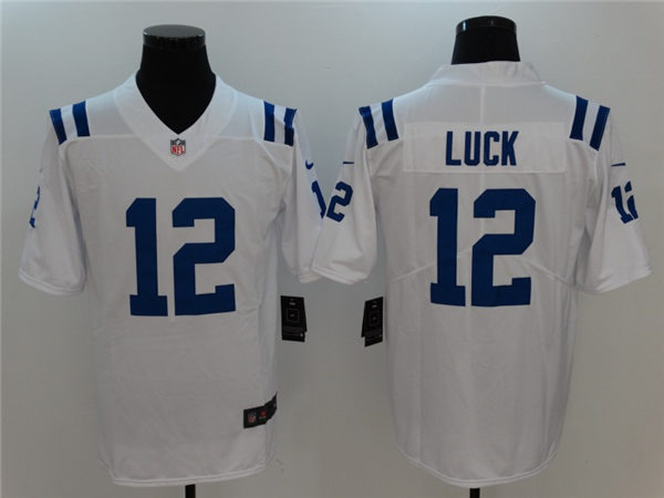 Men's Indianapolis Colts Retired Player #12 Andrew Luck Nike White NFL Vapor Limited Jersey