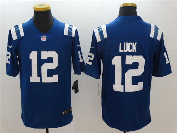 Men's Indianapolis Colts Retired Player #12 Andrew Luck Nike Royal NFL Vapor Limited Jersey