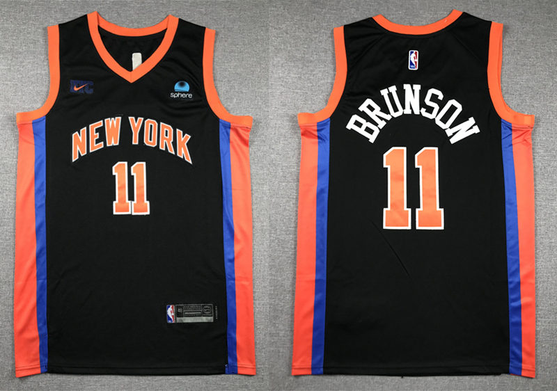 Mens New York Knicks #11 Jalen Brunson Black 2022-23 City Edition Swingman Jersey