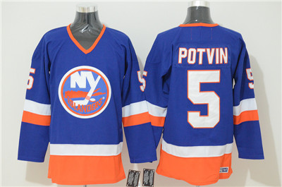 New York Islanders #5 Denis Potvin Light Blue CCM Jersey
