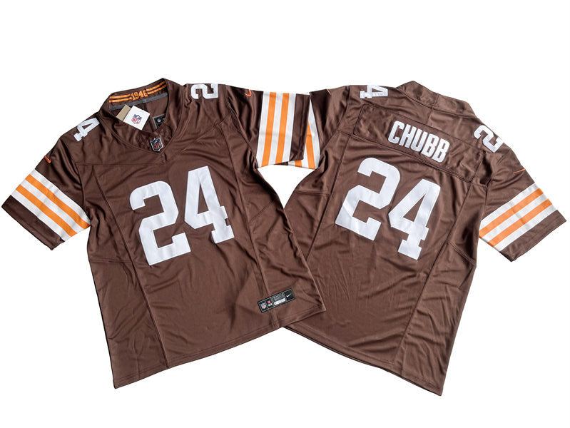 Men's Cleveland Browns #24 Nick Chubb Nike Brown L2023 F.U.S.E. Vapor Limited Jersey