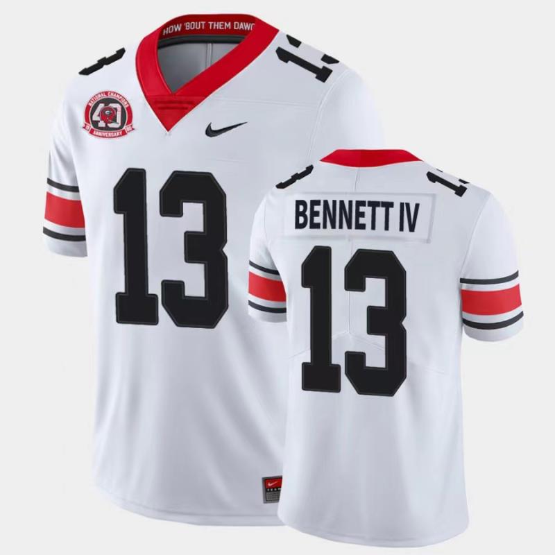 Youth Georgia Bulldogs #13 Stetson Bennett Nike 40th anniversary white alternate football jersey