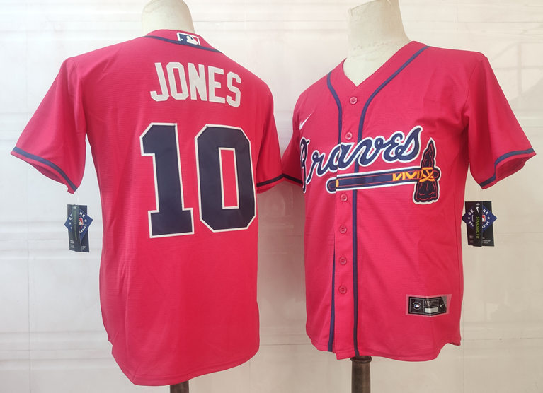 Mens Atlanta Braves #10 Chipper Jones Nike Red Alternate Cool Base Jersey