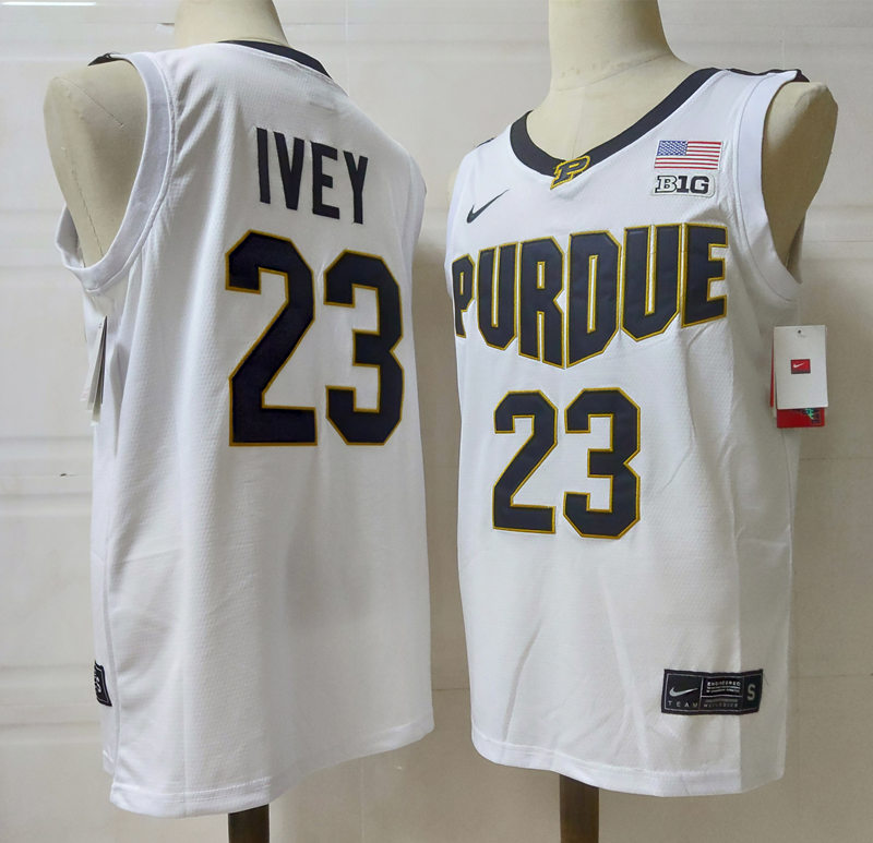 Mens Purdue Boilermakers #23 Jaden Ivey Nike White College Game Basketball Jersey