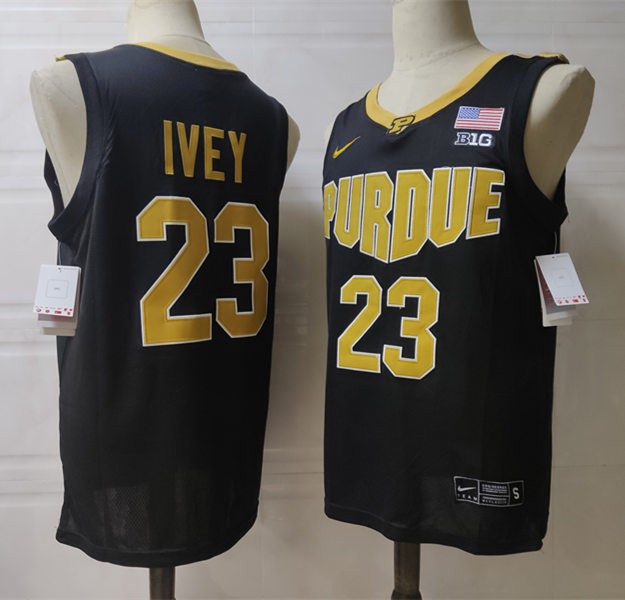 Men's Purdue Boilermakers 23 Jaden Ivey Nike Black College Game