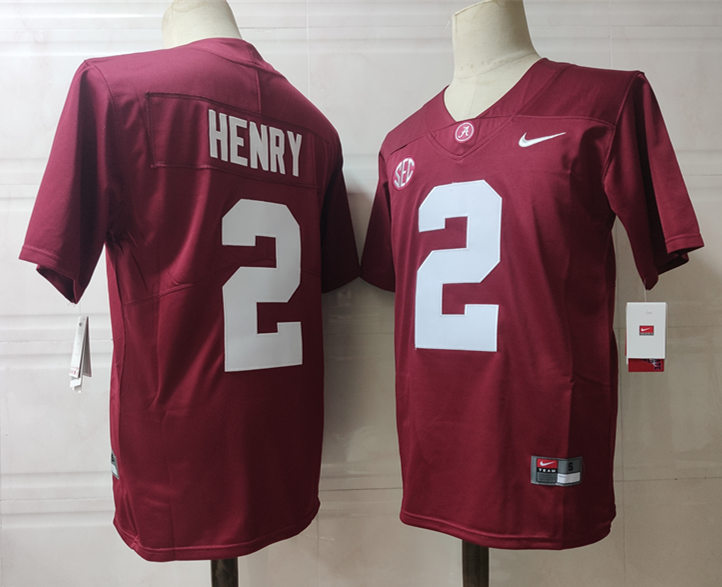 Men's Alabama Crimson Tide #2 Derrick Henry Nike Red Football Jersey
