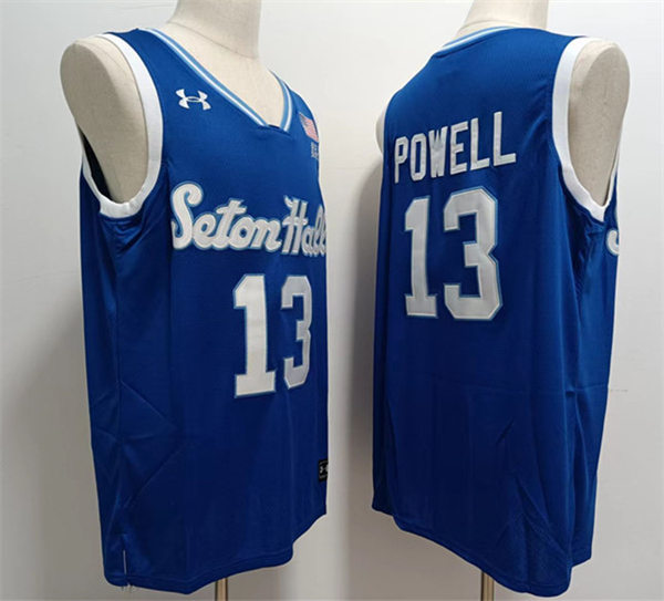 Mens Seton Hall Pirates #13 Myles Powell Under Armour 2018 Blue Basketball Jersey