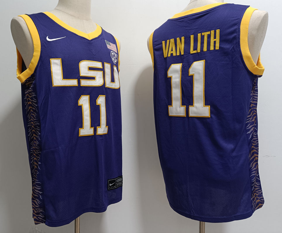 Mens LSU Tigers #11 Hailey Van Lith Nike Purple Basketball Game Jersey