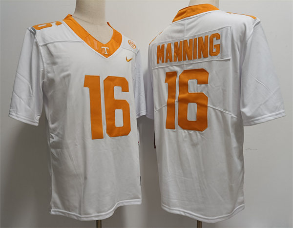 Men's Tennessee Volunteers #16 Peyton Manning White College Football Jersey