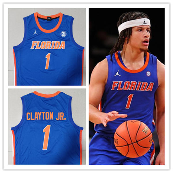 Mens Youth  Florida Gators #1 Walter Clayton Jr. 2023-24 Royal Basketball Game Jersey