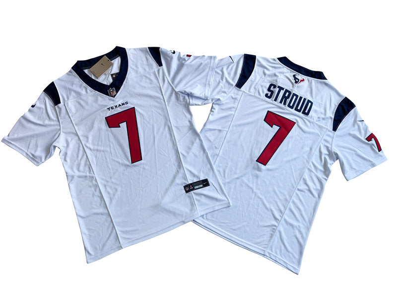Men's Houston Texans #7 CJ Stroud Nike White 2023 Vapor F.U.S.E. Limited Jersey