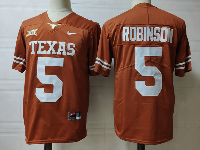 Men's Texas Longhorns #5 Bijan Robinson Nike Orange Football Jersey