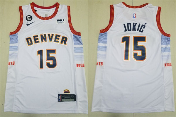 Mens Denver Nuggets #15 Nikola Jokic Nike White 2022-23 City Edition Swingman Jersey