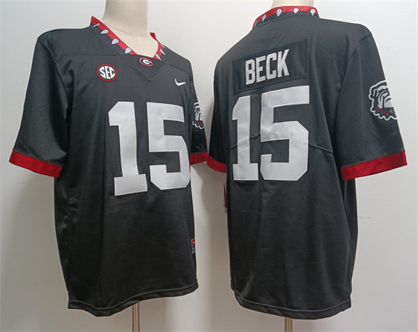 Mens Georgia Bulldogs #15 Carson Beck Nike 2020 Black College Football Game Jersey