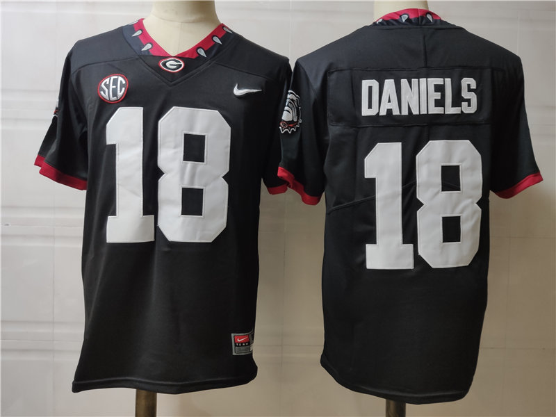 Mens Georgia Bulldogs #18 JT Daniels Nike 2020 Black College Football Game Jersey