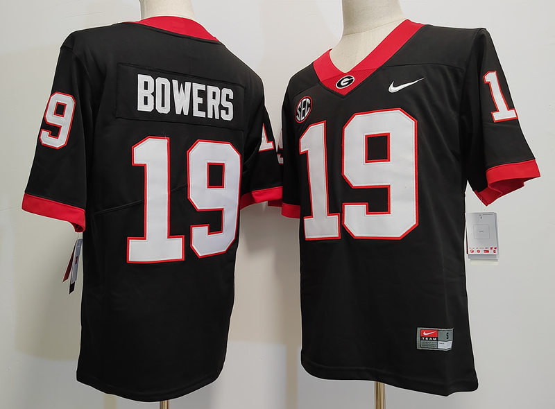 Mens Georgia Bulldogs #19 Brock Bowers Nike Black Football Jersey 