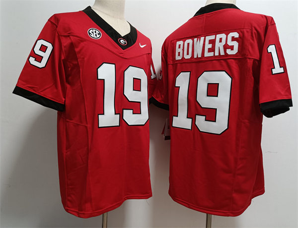 Mens Georgia Bulldogs #19 Brock Bowers Nike 2023 Red Home College Football F.U.S.E. Limited Game Jersey