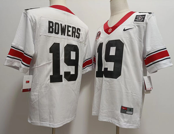 Mens Georgia Bulldogs #19 Brock Bowers Nike 40th anniversary white alternate football jersey
