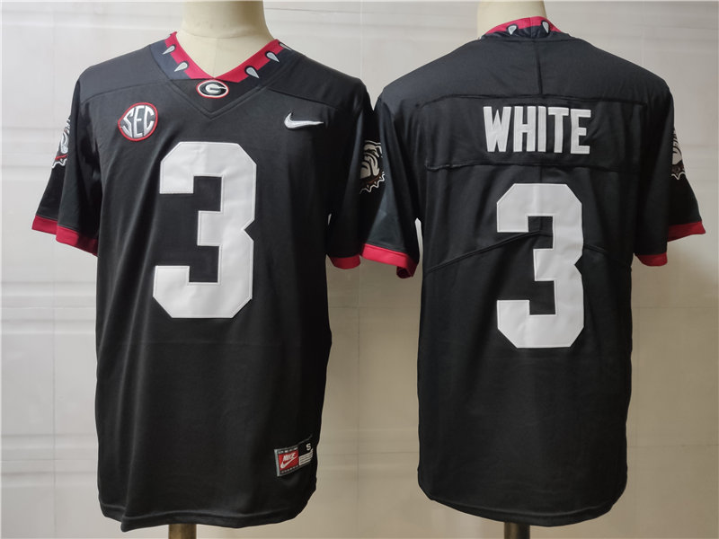 Mens Georgia Bulldogs #3 Zamir White Nike 2020 Black College Football Game Jersey