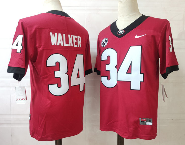 Men's Georgia Bulldogs #34 Herschel Walker 2013 Red Limited Jersey