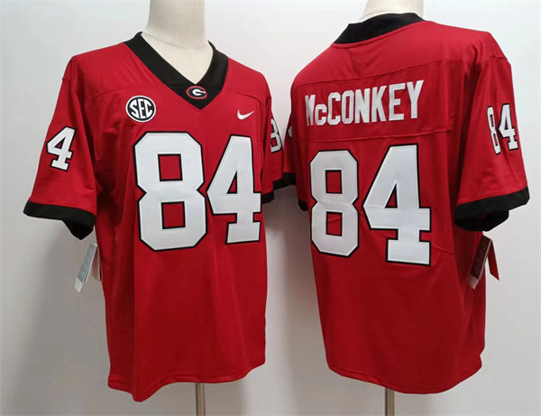 Mens Georgia Bulldogs #84 Ladd McConkey Nike Red football Game Jersey Mens Georgia Bulldogs #84 Ladd McConkey Nike Red football Game Jersey