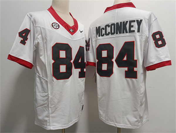 Mens Georgia Bulldogs #84 Ladd McConkey Nike White  2023 F.U.S.E.Limited College Football Game Jersey