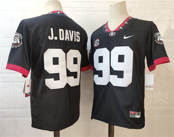 Mens Georgia Bulldogs #99 Jordan Davis Nike 2020 Black College Football Game Jersey