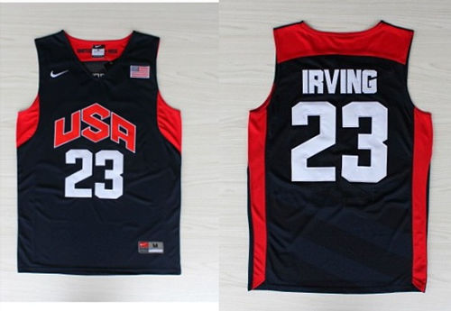 Men's Nike Team USA Basketball Jerseys #23 Kyrie Irving Blue