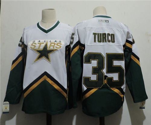 Men's Dallas Stars #35 MARTY TURCO 2003 CCM Throwback Home NHL Jersey Size S-3XL