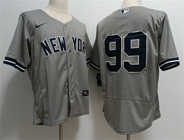 Men's New York Yankees #99 Aaron Judge Nike Gray Road Cool Base Baseball Jersey